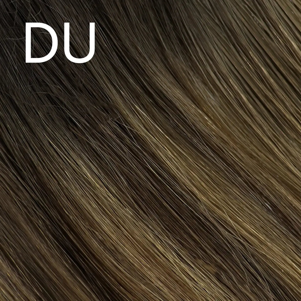 [Pre Order] Virgin XO Invisible Weft with PU Hole Hair Extensions Brown Balayage #DU