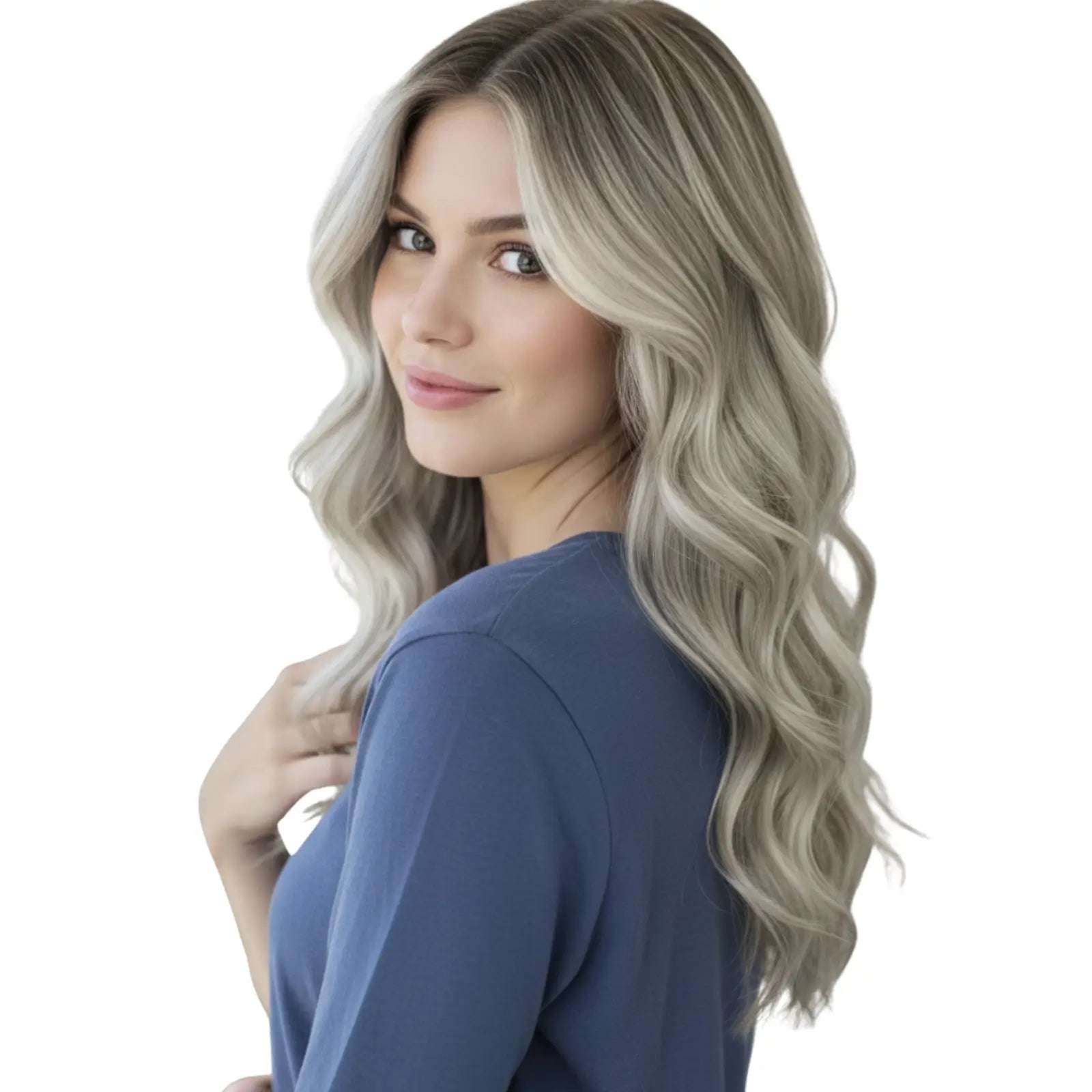 Virgin XO Invisible Weft with PU Hole Hair Extensions Blonde Balayage #4/7/80