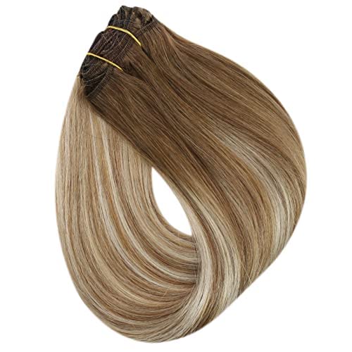 [Pre Order] Full Shine Clip in Extensions 100% Remy Human Hair 7 Pieces Balayage Highlights (#10/16/16)