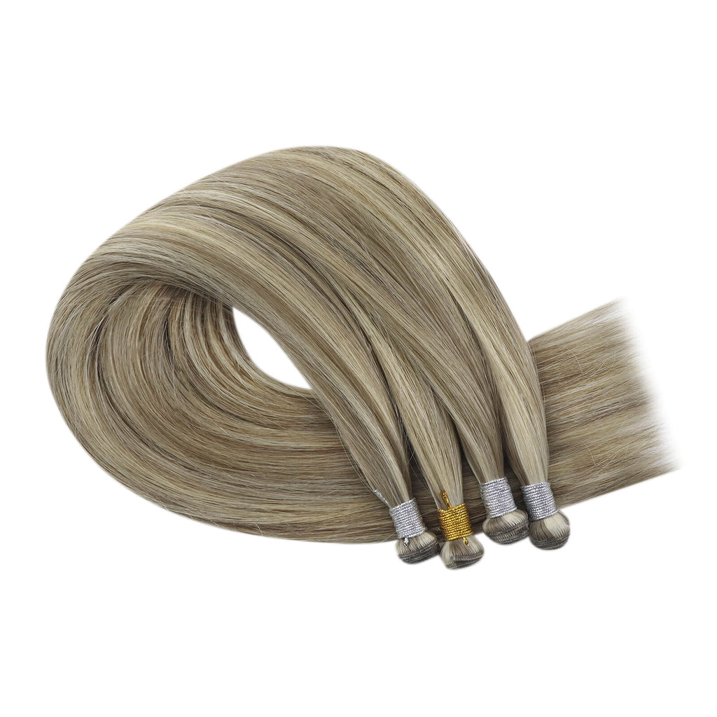 25 grams high quality  Full Shine Virgin Human Highlights Blonde Virgin Genius Hair Weft bundle human hair extensions for thin hair
