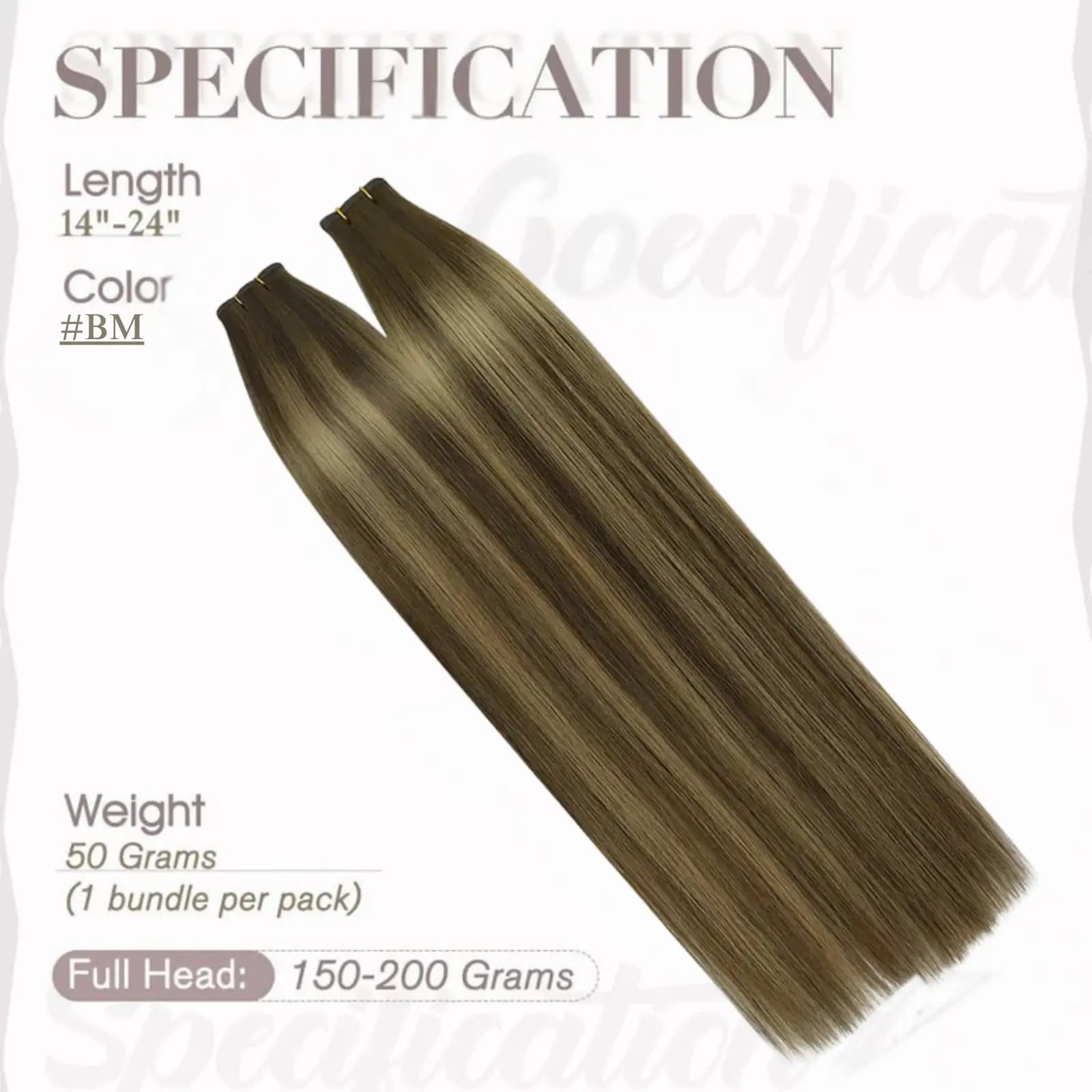 Full Shine Top Flat Silk Weft Virgin Sew In 100% Real Human Hair Extensions Balayage (#BM)