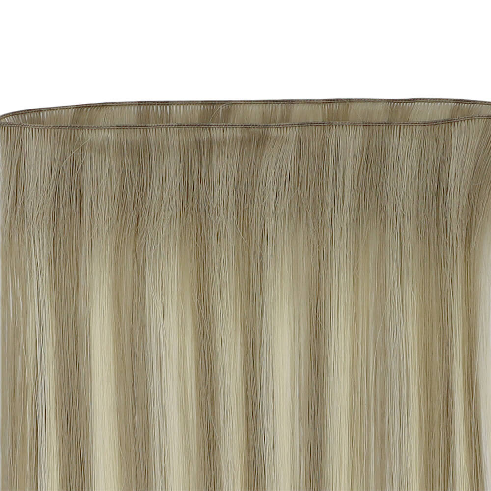 Balayage Blonde Hand Tied Weft Hair Extensions Full Shine 100% Virgin Human sew in weft hair extension
