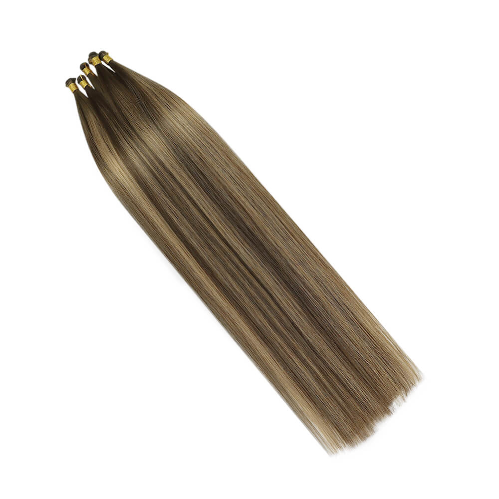 100% human hair hand tied extensions virgin hair sewing in weft hair extensions machine weft hair extensions