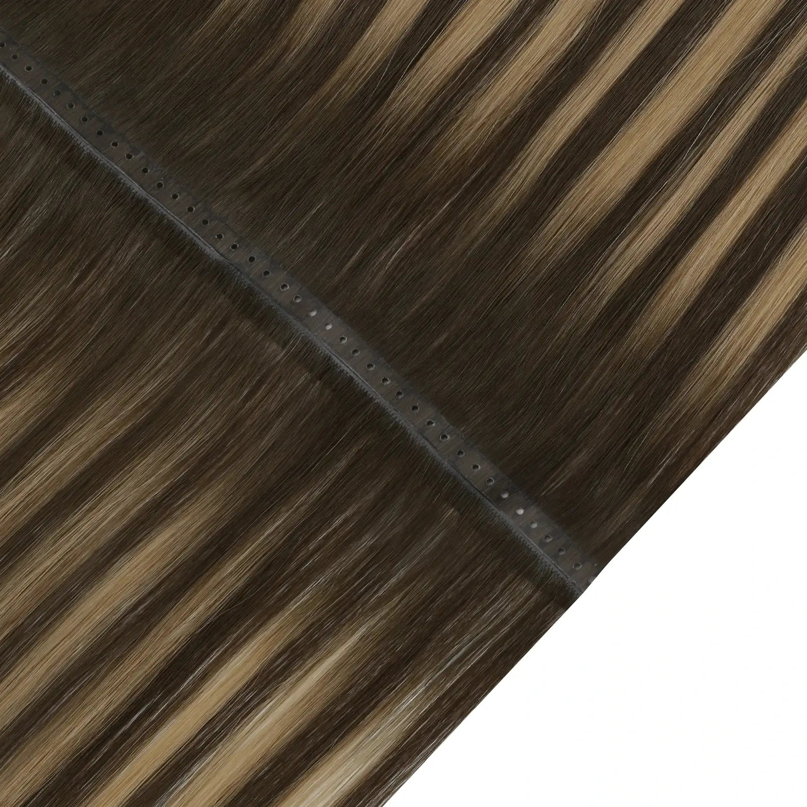 [Pre Order] Virgin XO Invisible Weft with PU Hole Hair Extensions Brown Balayage #BM