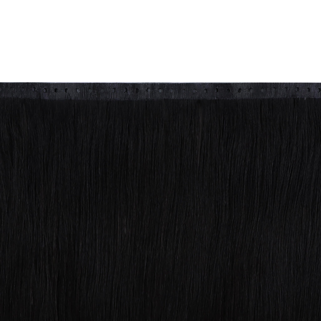 Fullshine, Jet Black, Real Hair Extensions, Double Layer, Invisible Weft, Seamless Fit, Long Hair, Comfortable, Bead Ring Installation, Natural Hair Growth