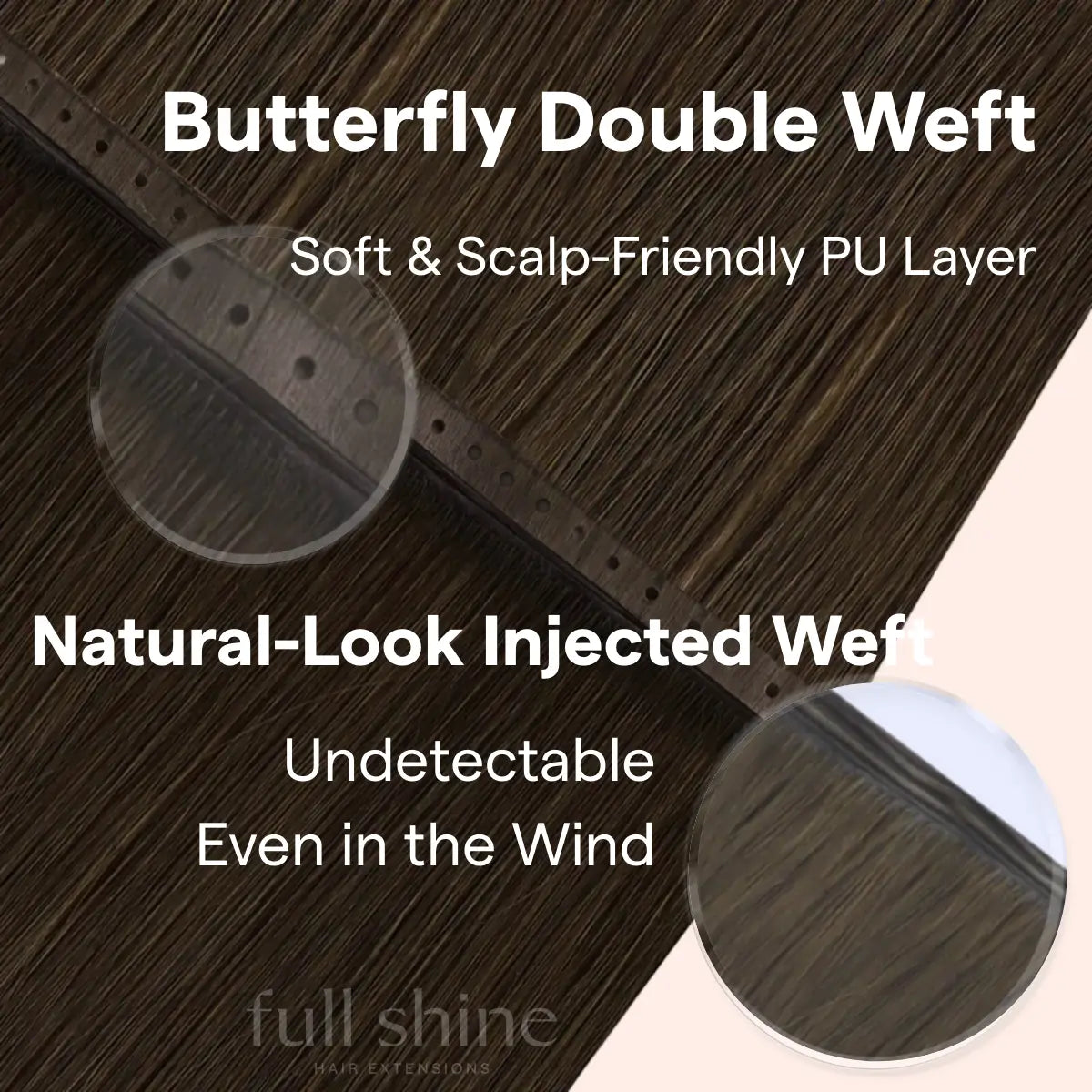  Fullshine Real Hair Extensions, Medium Brown Color, Seamless Weft, 24 Inches, Virgin Human Hair, Smooth Finish, High-Quality, Natural Look, Tangle-Free, Long-lasting, Comfortable Fit, Soft Texture, Lightweight, Easy to Install, Healthy Hair, Full Volume, Non-Shedding