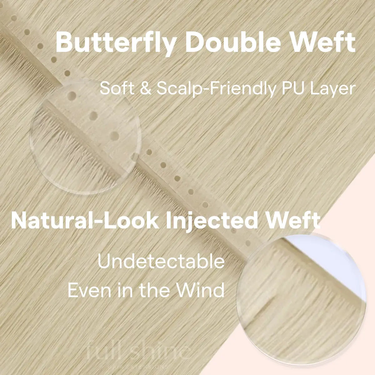 Fullshine Real Hair Extensions, Platinum Blonde Color, Seamless Weft, 24 Inches, Virgin Human Hair, Smooth Finish, Lustrous Bleach Blonde, Long-Lasting Hold, Natural Flow, Silky Soft Texture, Lightweight and Comfortable, Full Volume, Effortless Styling, Non-Tangling, Healthy Hair, Easy Installation, Non-Shedding