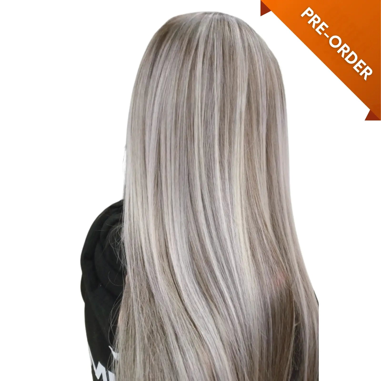Fullshine Virgin Hair XO Invisible Weft in Ash Blonde with Blonde Highlights provides natural-looking volume and easy styling.