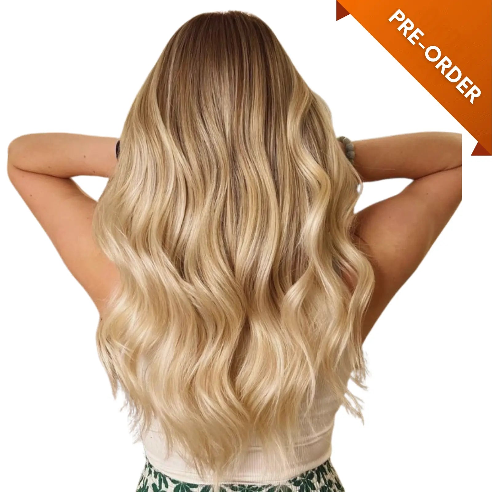 [Pre Order] Virgin XO Invisible Weft with PU Hole Hair Extensions Blonde Balayage #3/8/22