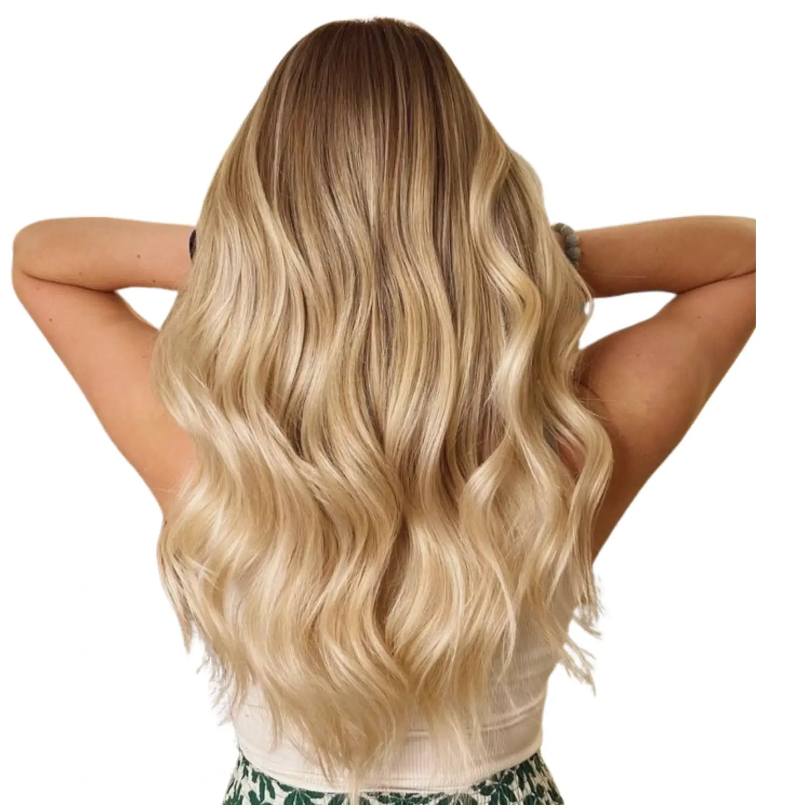 [Pre Order] Virgin XO Invisible Weft with PU Hole Hair Extensions Blonde Balayage #3/8/22