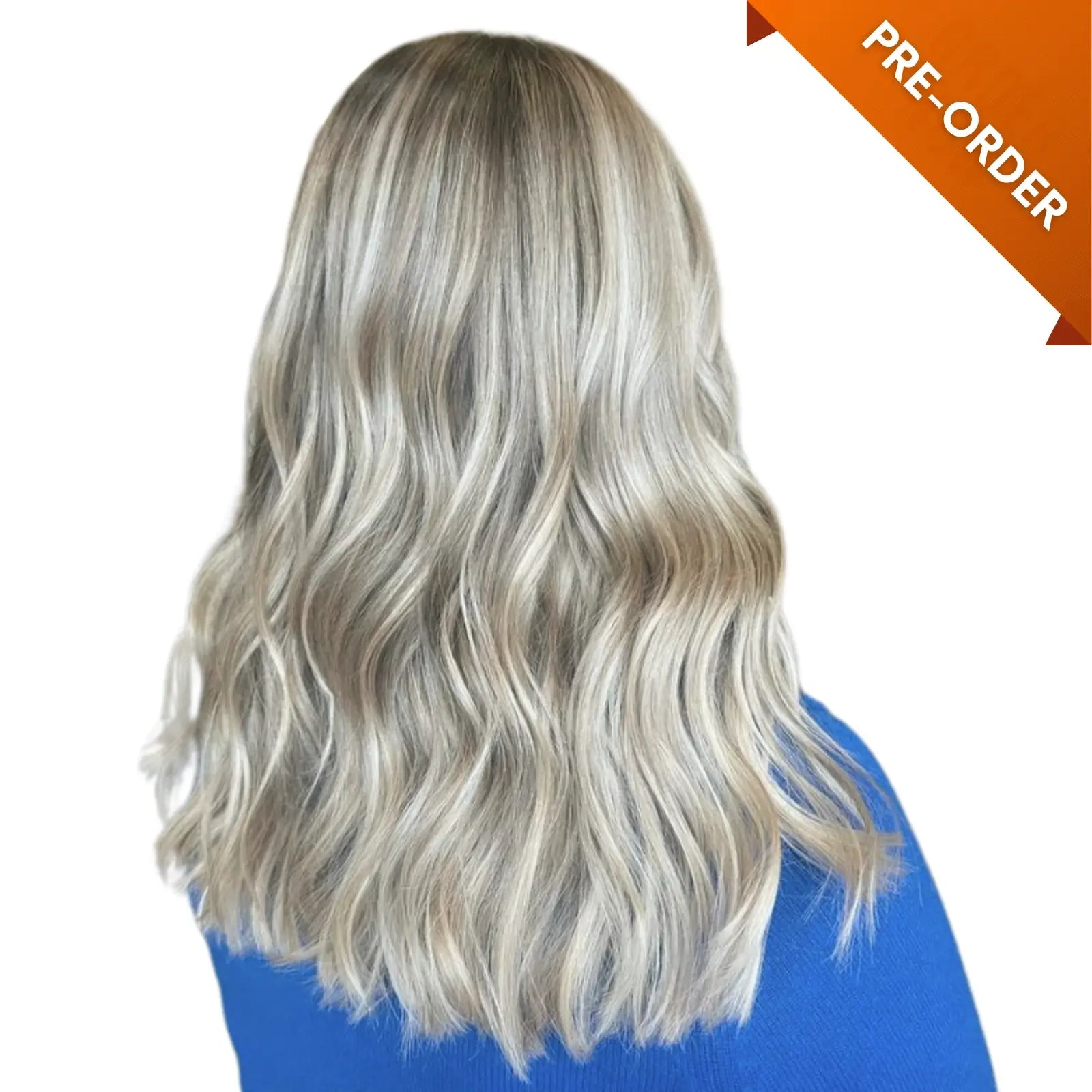 Fullshine Virgin Hair XO Invisible Weft in Light Ash Brown Balayage provides natural-looking volume and effortless styling.