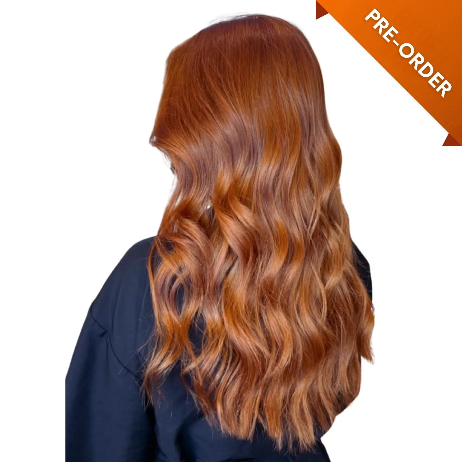 Fullshine Virgin Hair XO Invisible Weft in Red Copper provides natural-looking volume and vibrant color.