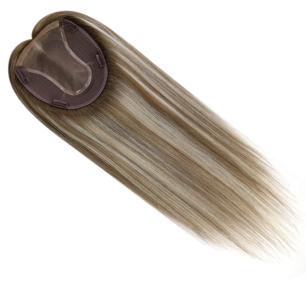 100% Human Hair Extensions combined with a large base 6x7 inch topper, providing full coverage and a flawless blend for a stunning hairstyle.