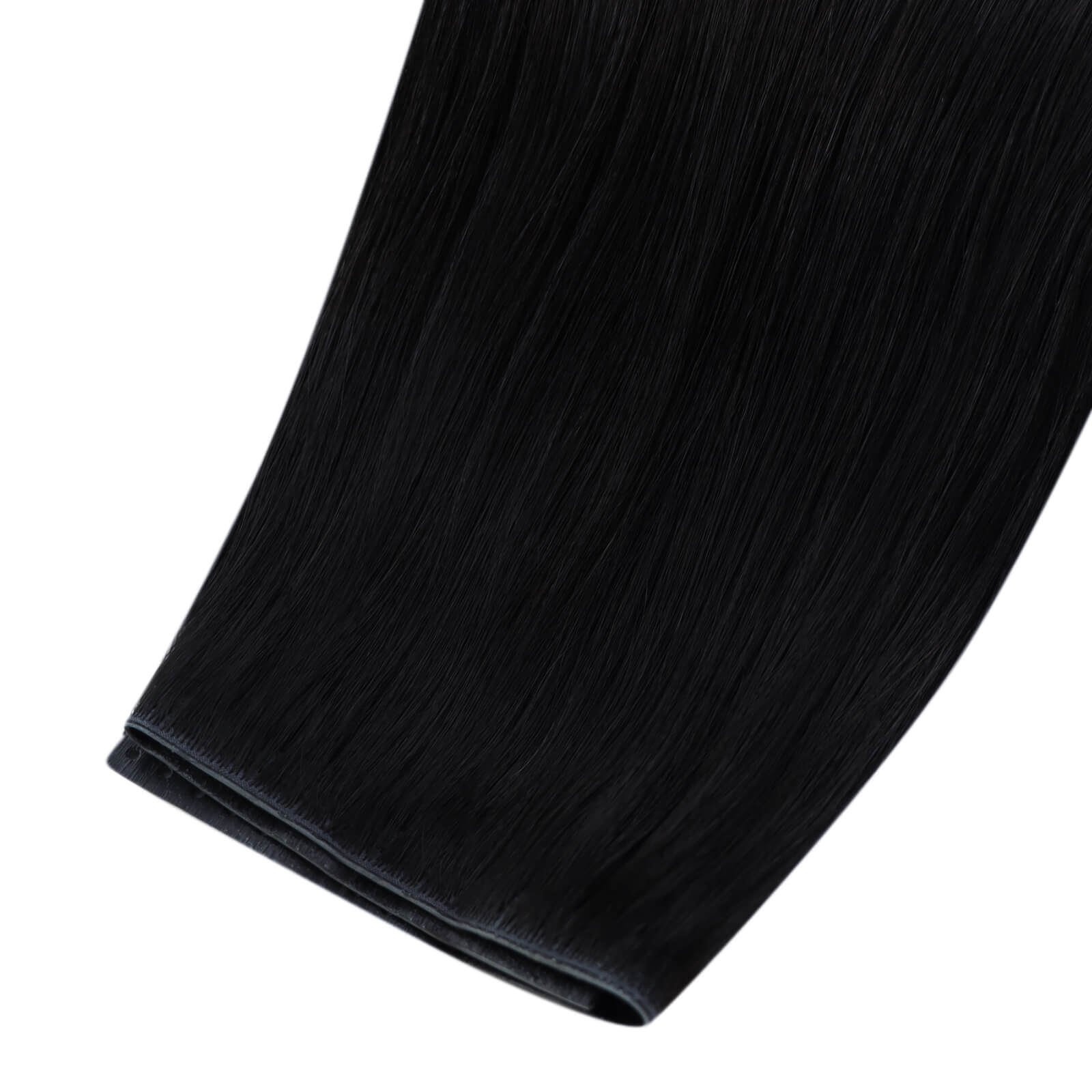 Invisible Weft, Real Hair Extensions, Jet Black, Fullshine, Long Hair, Bead Ring Installation, Comfortable Fit, Seamless, Natural Look, Hair Volume