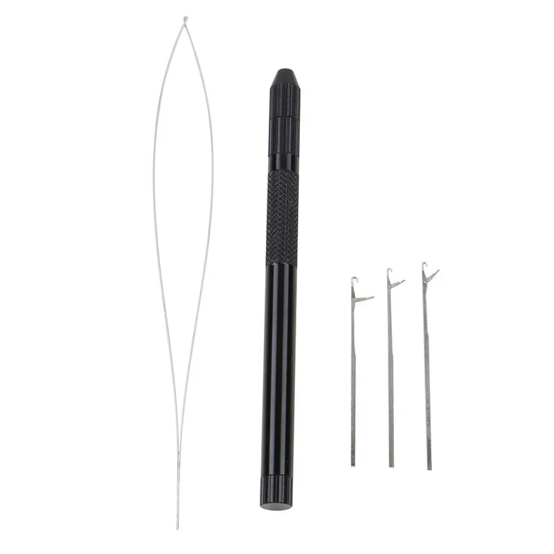 microbeads and beaded wefts Full Shine Multi-Function Aluminum Hook Needle and Loop Threader Set