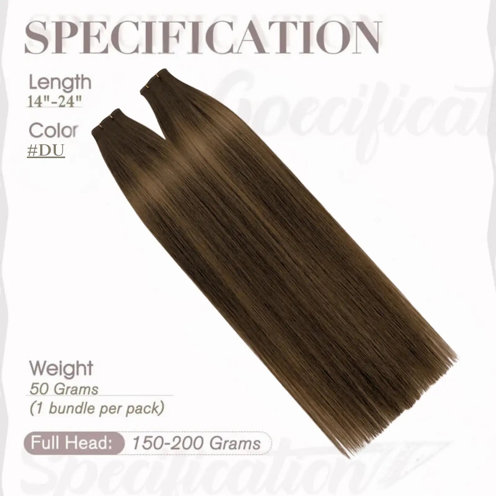 Full Shine Professional Virgin Hair Flat Silk Weft Sew In Human Hair Extensions Balayage (#DU)