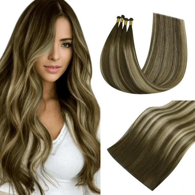 Virgin Genius Weft Hair Extensions Balayage Highlights #4/8/27/4