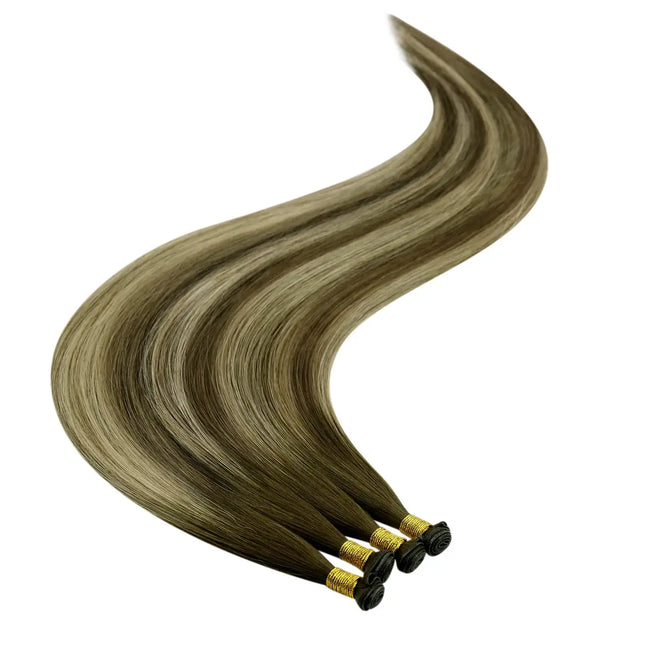 Virgin Genius Weft Hair Extensions Balayage Highlights #4/8/27/4