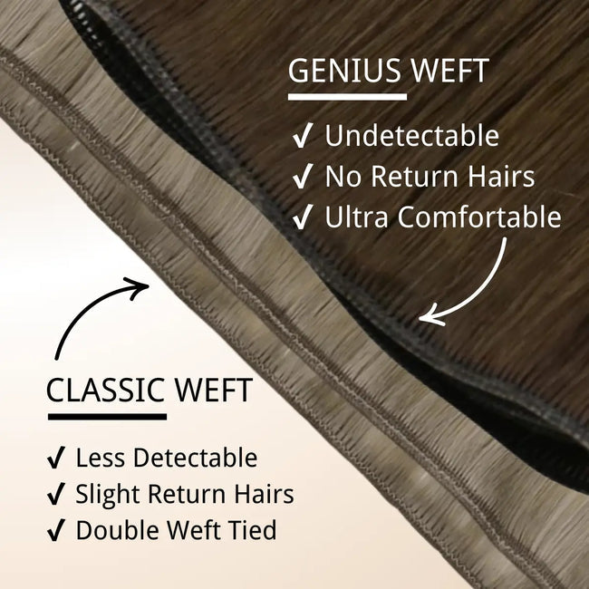 Virgin Genius Weft Hair Extensions Balayage Highlights #4/8/27/4