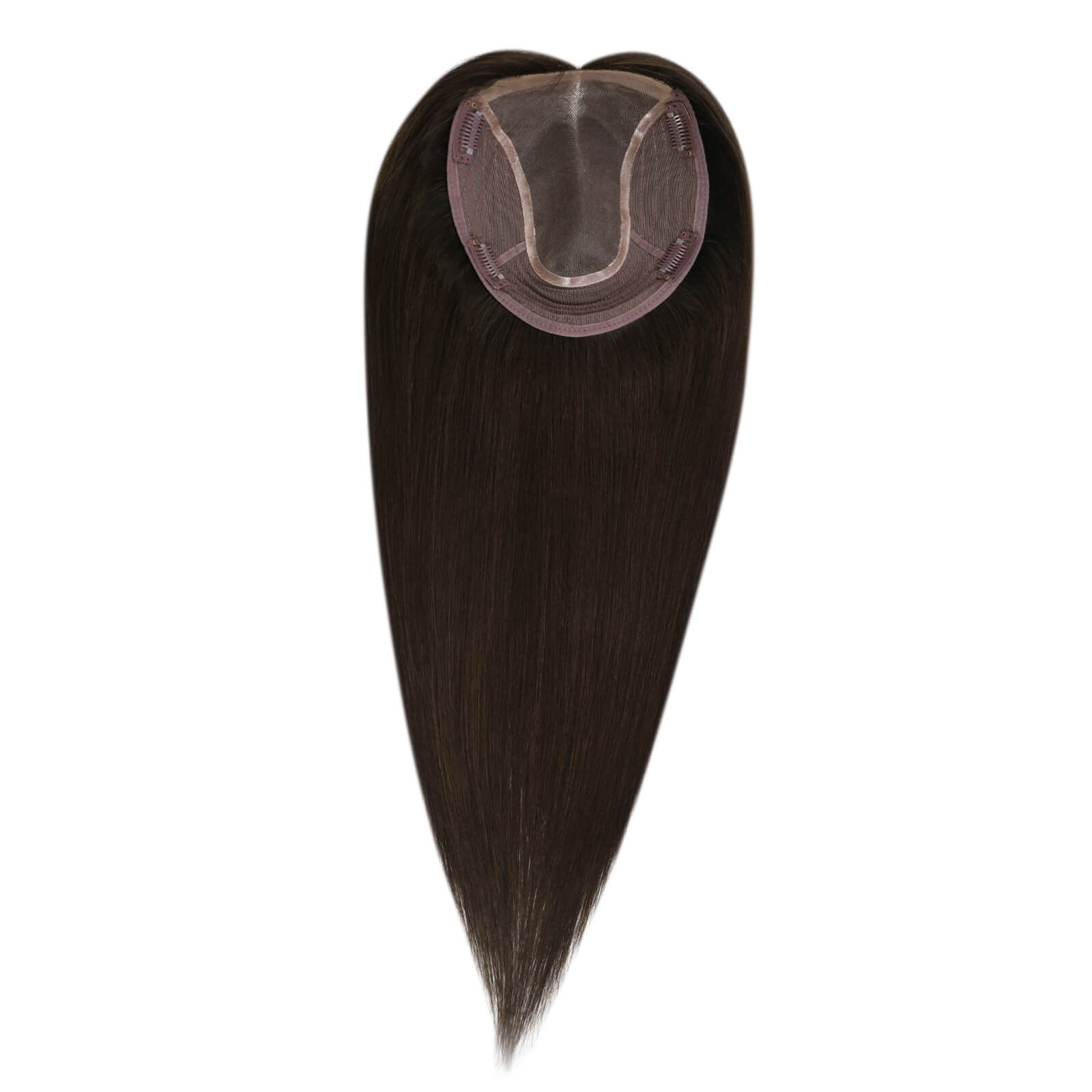 Full Shine Virgin 6*7 Inch For Women Hair Loss Real Human Hair Toppers Darkest Brown（#2）-6*7 Topper-Full Shine