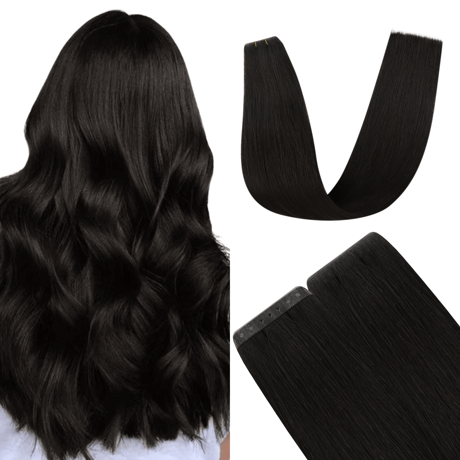 Fullshine 100% Human Hair Extensions, Virgin Hair Weft Bundles, Natural and Seamless Integration