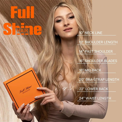 Full Shine Virgin Tape in Extensions 100% Human Hair Balayage Blonde #8/60