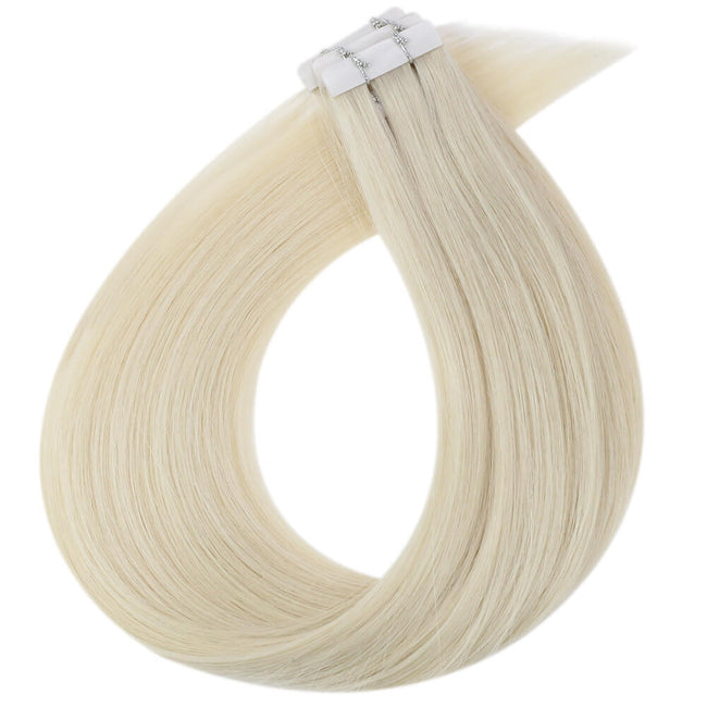 Full Shine Virgin Injection Tape in Hair Extensions Bleach Blonde #60