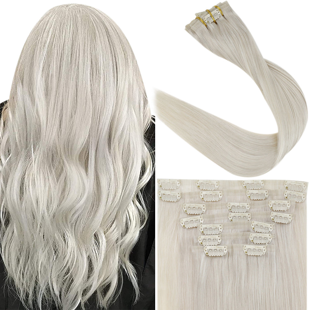 Full Shine Seamless Clip in Extensions 100% Remy Human Hair – Full ...