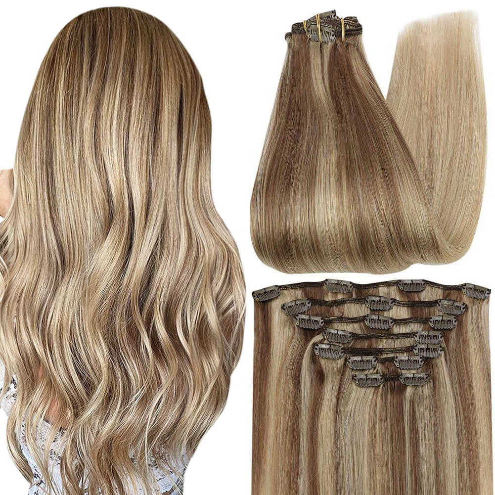 brown clip in hair extensions