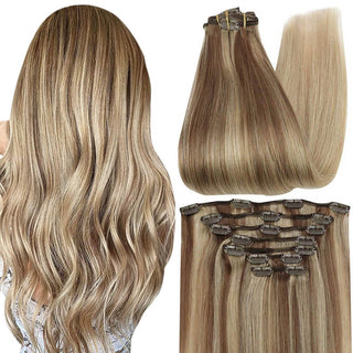 brown clip in hair extensions