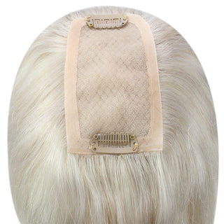 Full Shine Lace Wig Toppers 3*5 Inch Lace Base Hairpiece For Women Pure Color #60 Blonde