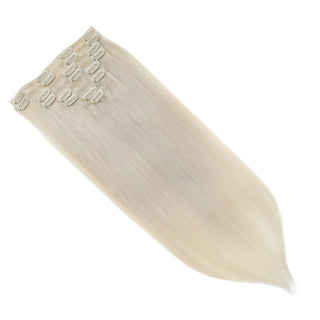 seamless extensions human hair platinum blonde