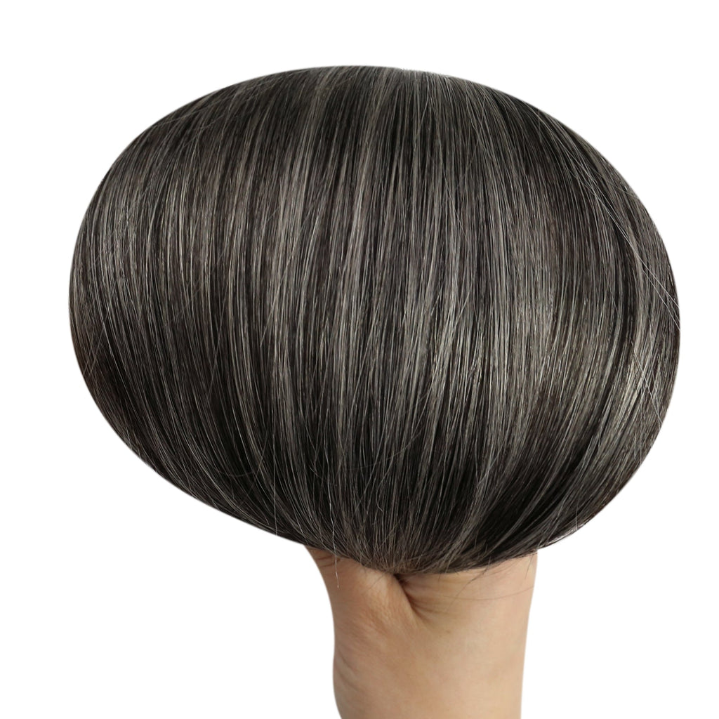 Full Shine Virgin Weft Brazilian 100% Human Hair Sew In Bundles Balayage Highlights (#1B/Silver/1B)