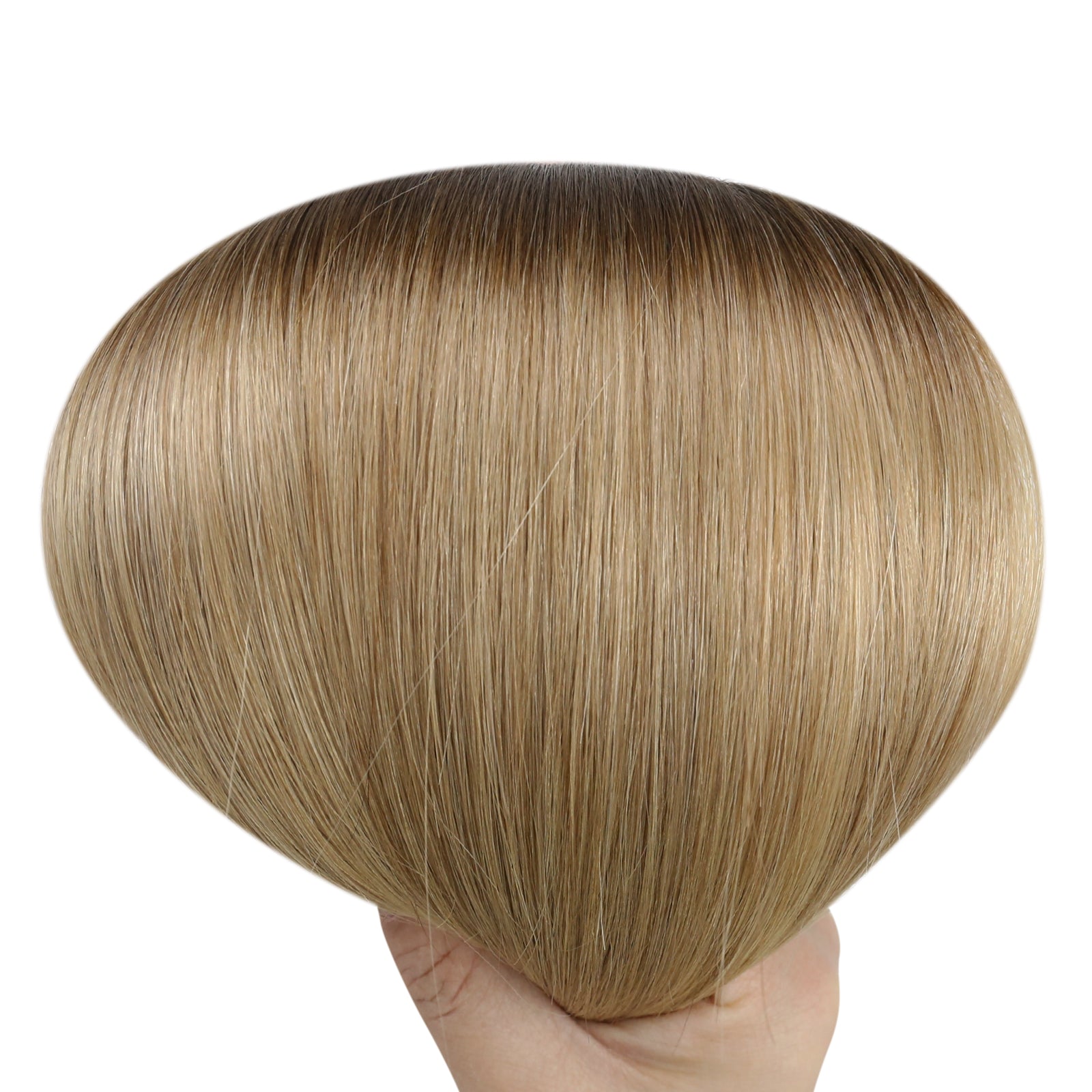 Full Shine Flat Silk Weft Virgin Sew In Human Hair Extensions Balayage(#3/8/22)