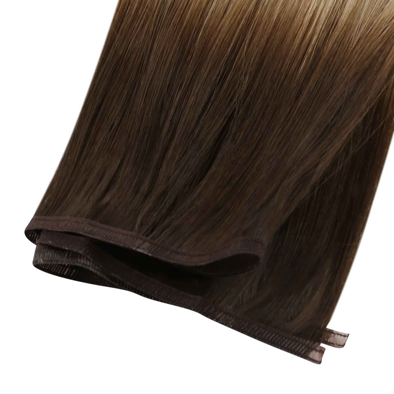 Full Shine Flat Silk Weft Virgin Sew In Human Hair Extensions Balayage(#3/8/22)
