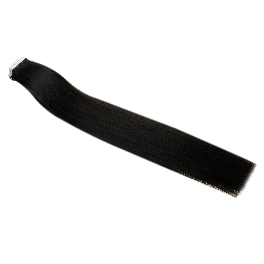 hair human extensions tape black