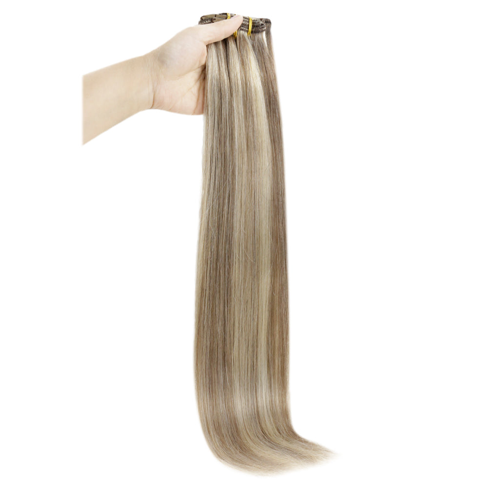 blonde extensions straight