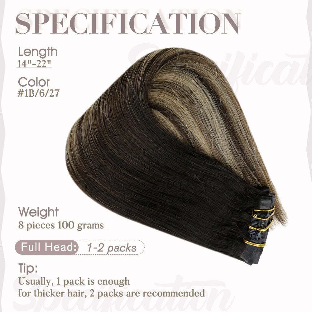 hair piece clip in extensions