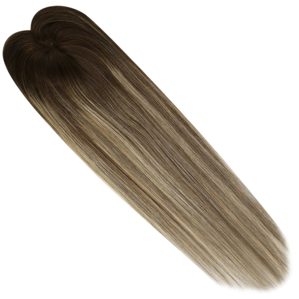 Full Shine Lace Wig Toppers 3*5 Inch Lace Base Hairpiece For Women Balayage(#4/27/4)