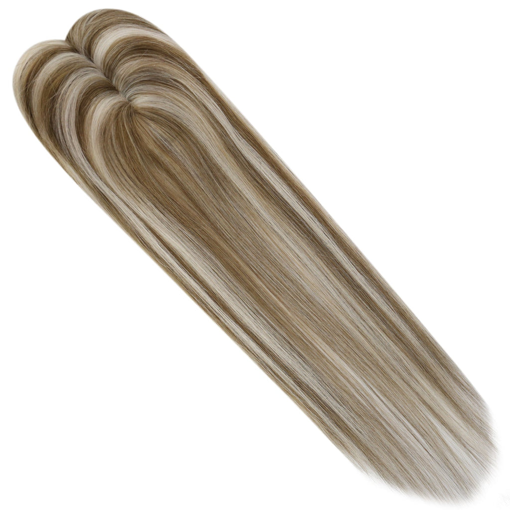 Full Shine Lace Wig Toppers 3*5 Inch Lace Base Hairpiece Highlights #P8/60