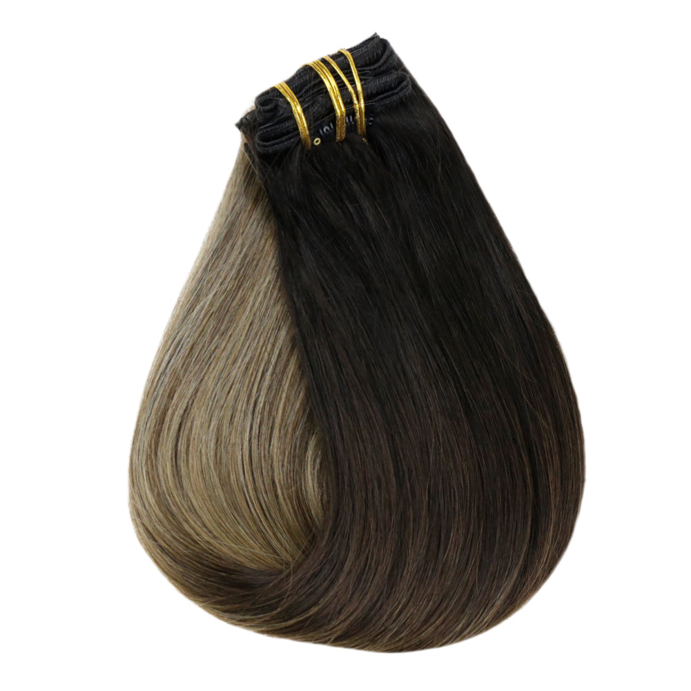 balayage extensions clip in hair