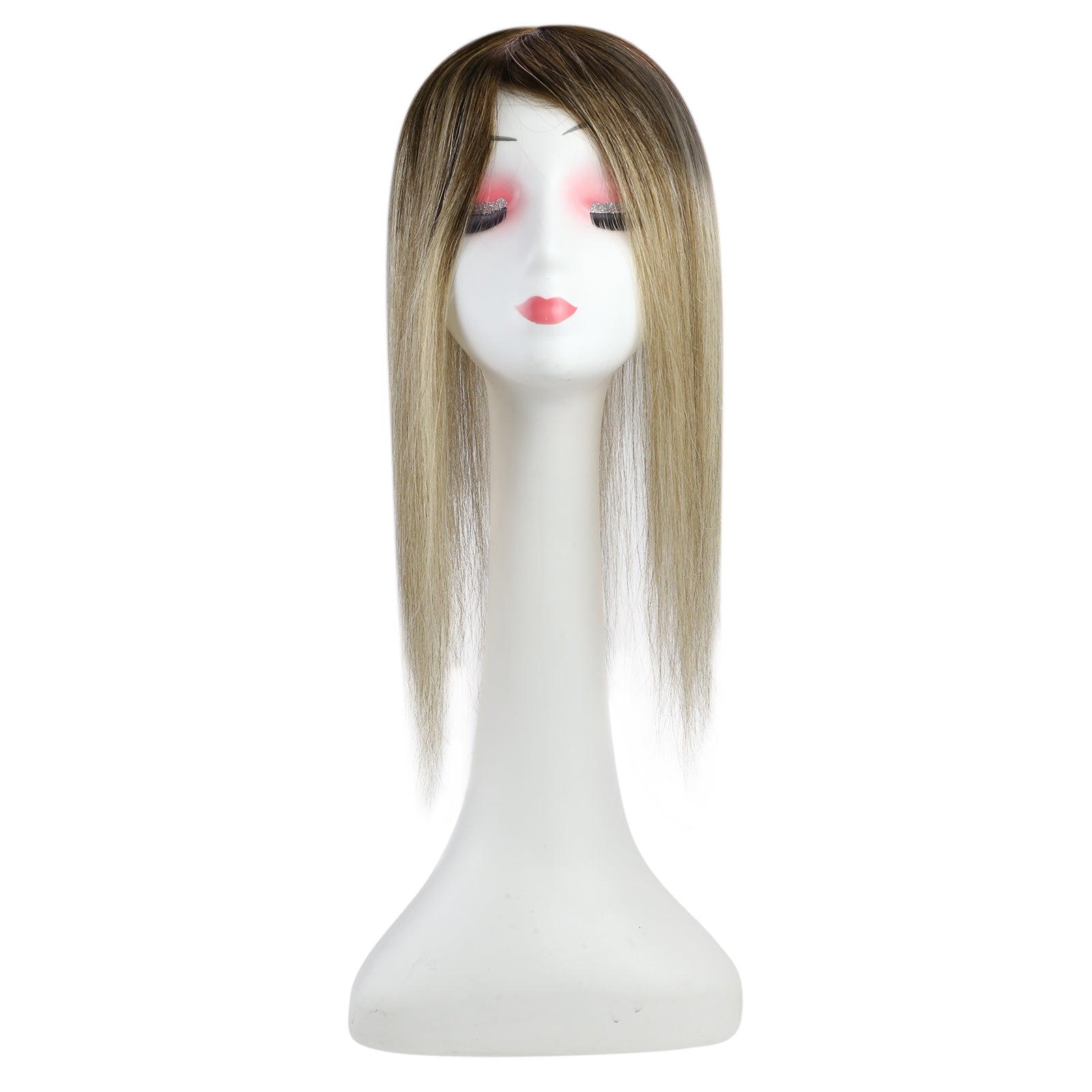 Full Shine Lace Human Hair Wig Toppers 13cm*13cm For Women Hair Loss Balayage #3/8/22