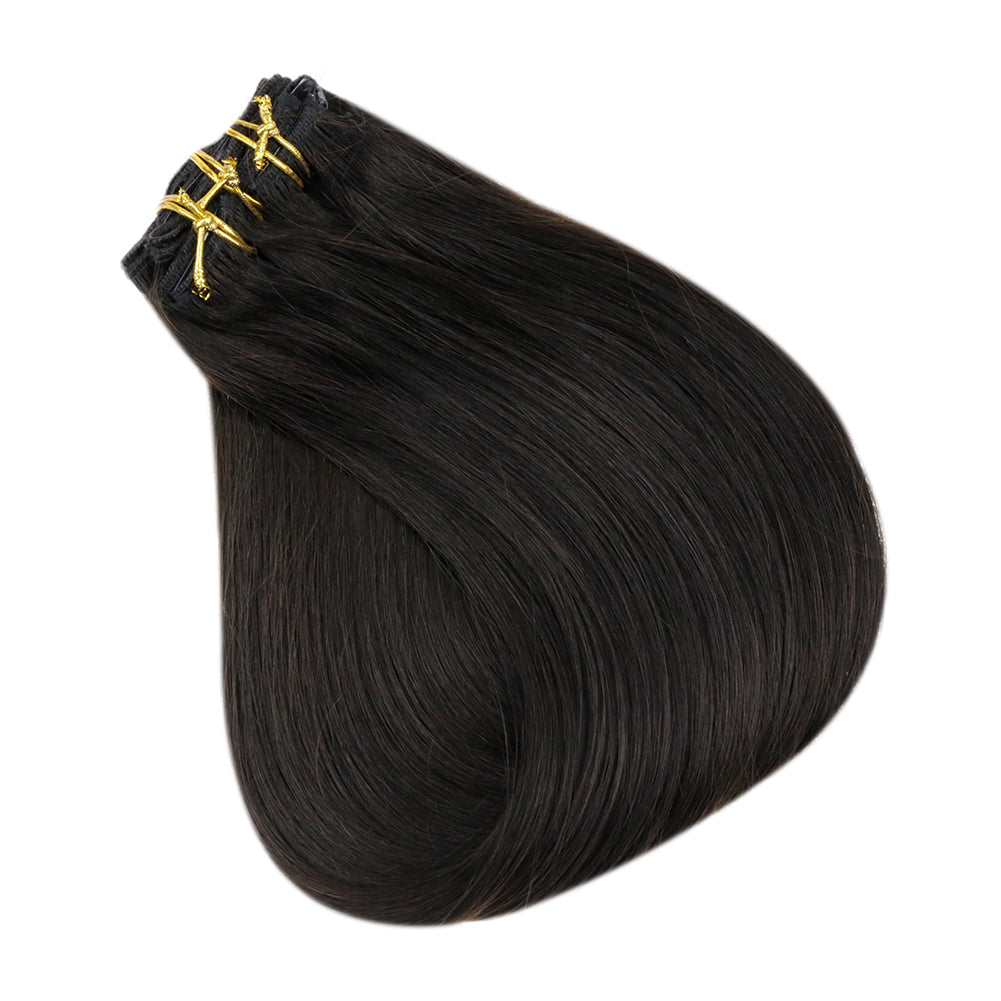 black human hair clip in