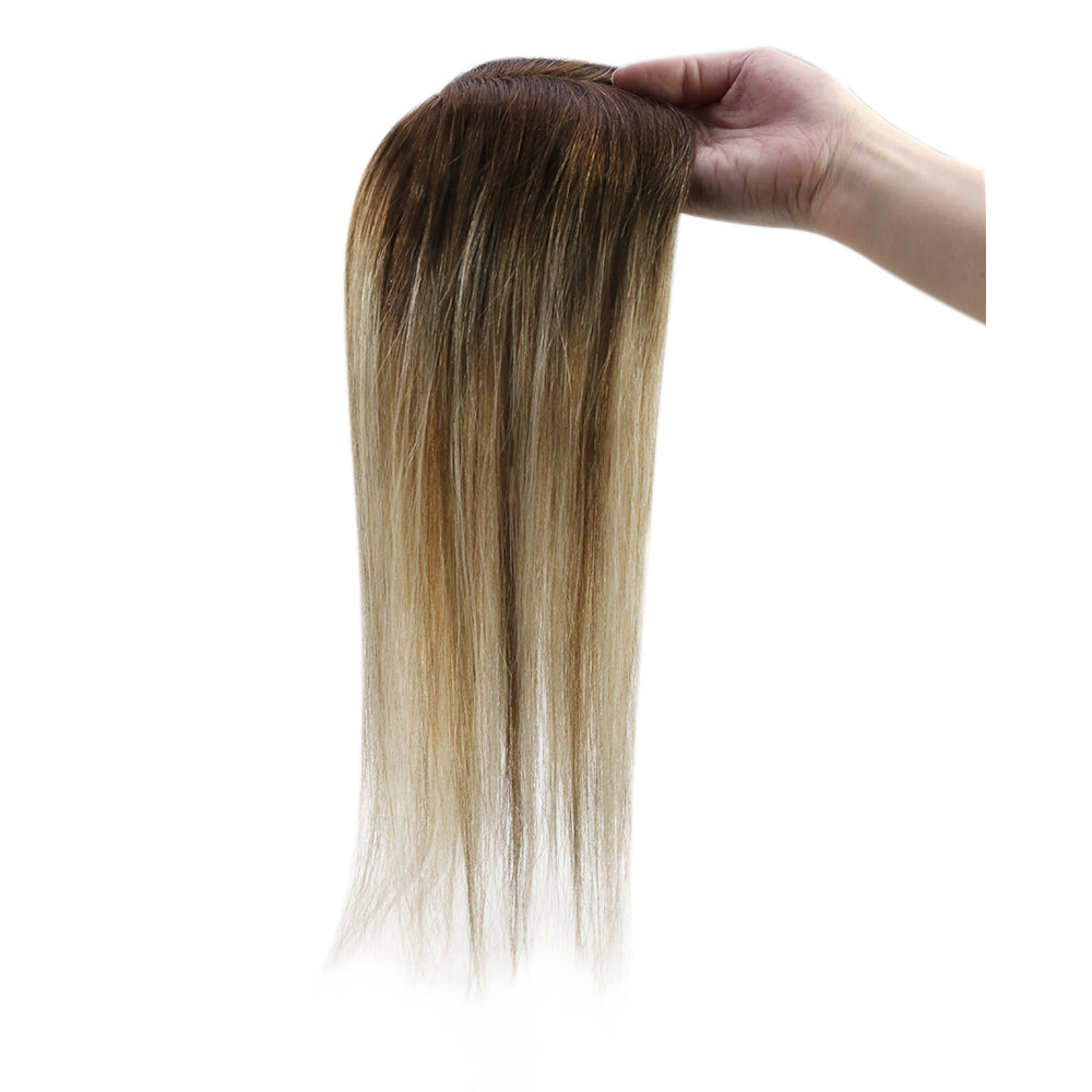 Full Shine Lace Wig Toppers 3*5 Inch Lace Base Hairpiece For Women Balayage #3/8/22