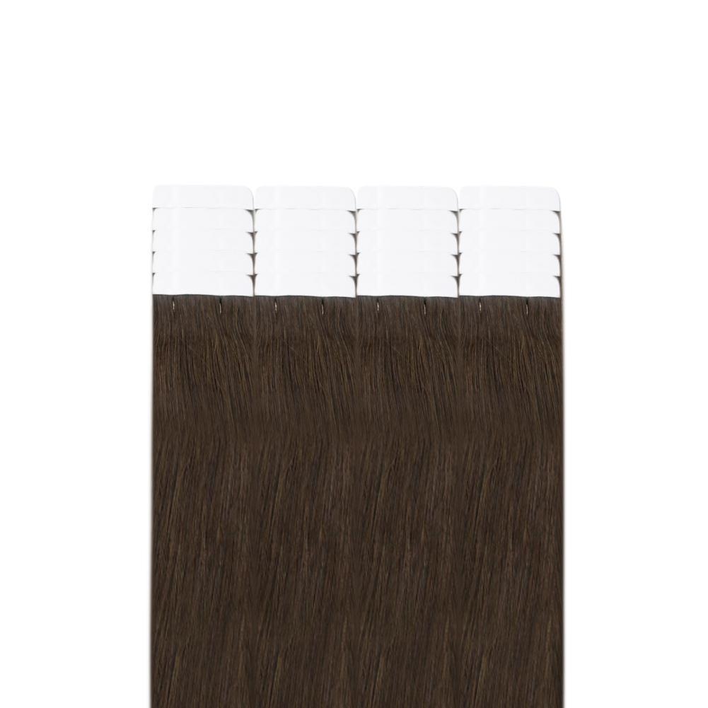 invisible tape in hair extensions brown
