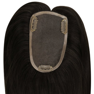 Full Shine Lace Wig Toppers 3*5 Inch Lace Base Hairpiece For Women Pure Color #2 Darkest Brown