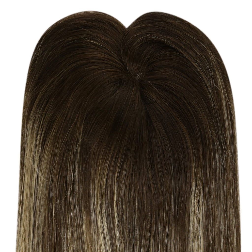 Full Shine Lace Wig Toppers 3*5 Inch Lace Base Hairpiece For Women Balayage(#4/27/4)