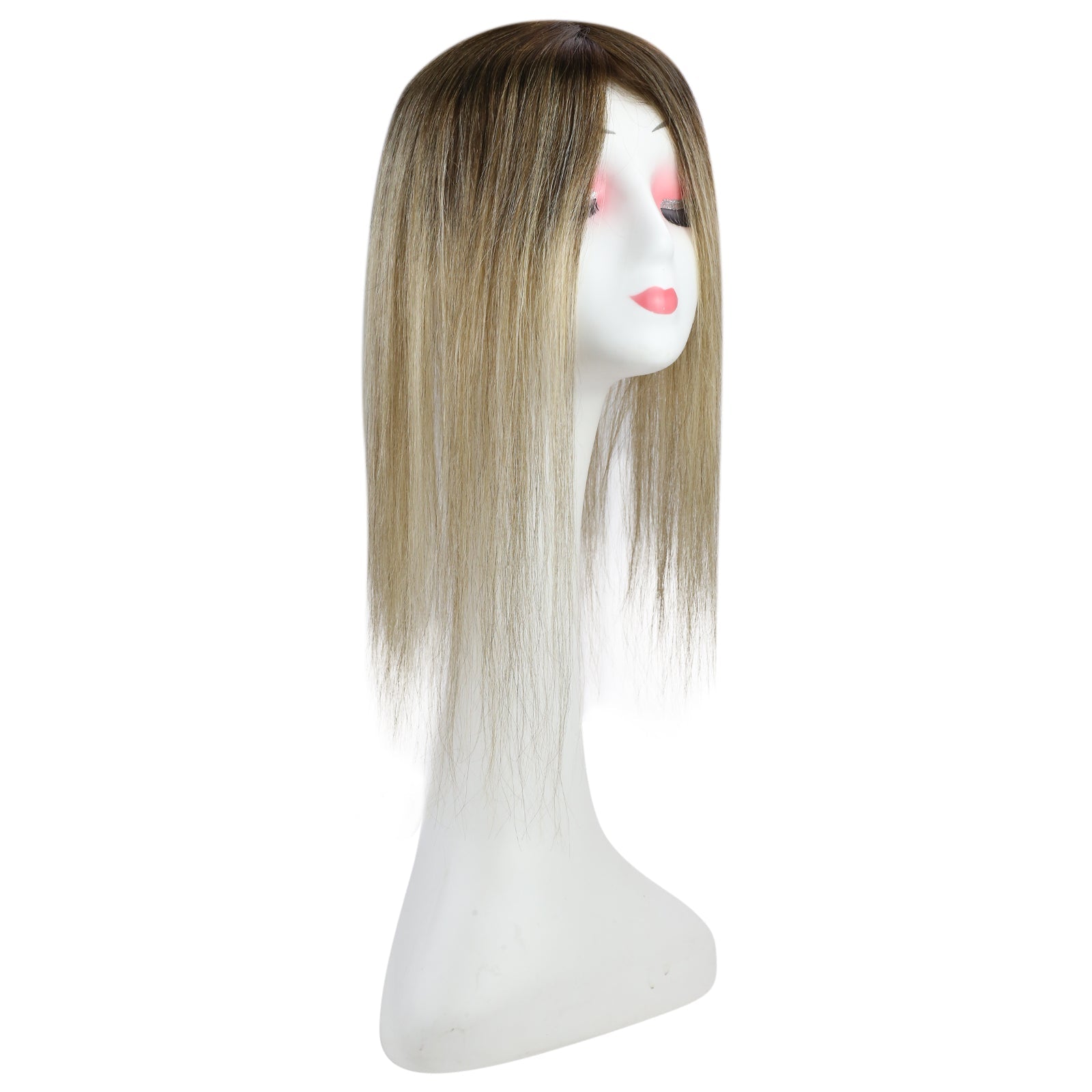 Full Shine Lace Human Hair Wig Toppers 13cm*13cm For Women Hair Loss Balayage #3/8/22