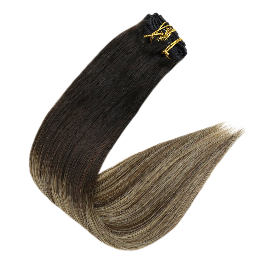 balayage extensions clip in human hair