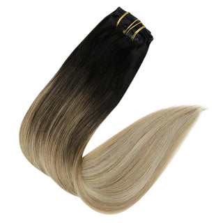 balayage extensions clip in human hair